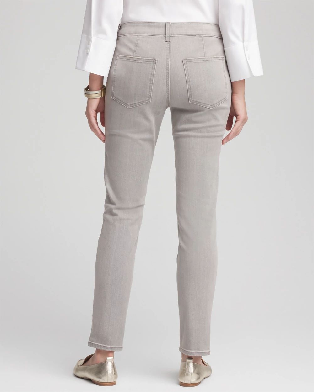 Silver Pull-On Slim Ankle Jeggings click to view larger image.