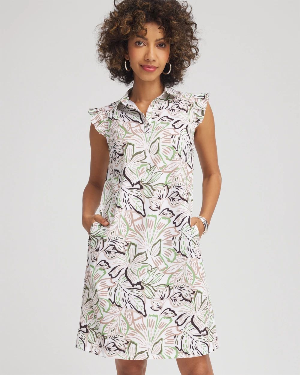 Zenergy® UPF Floral Polo Dress