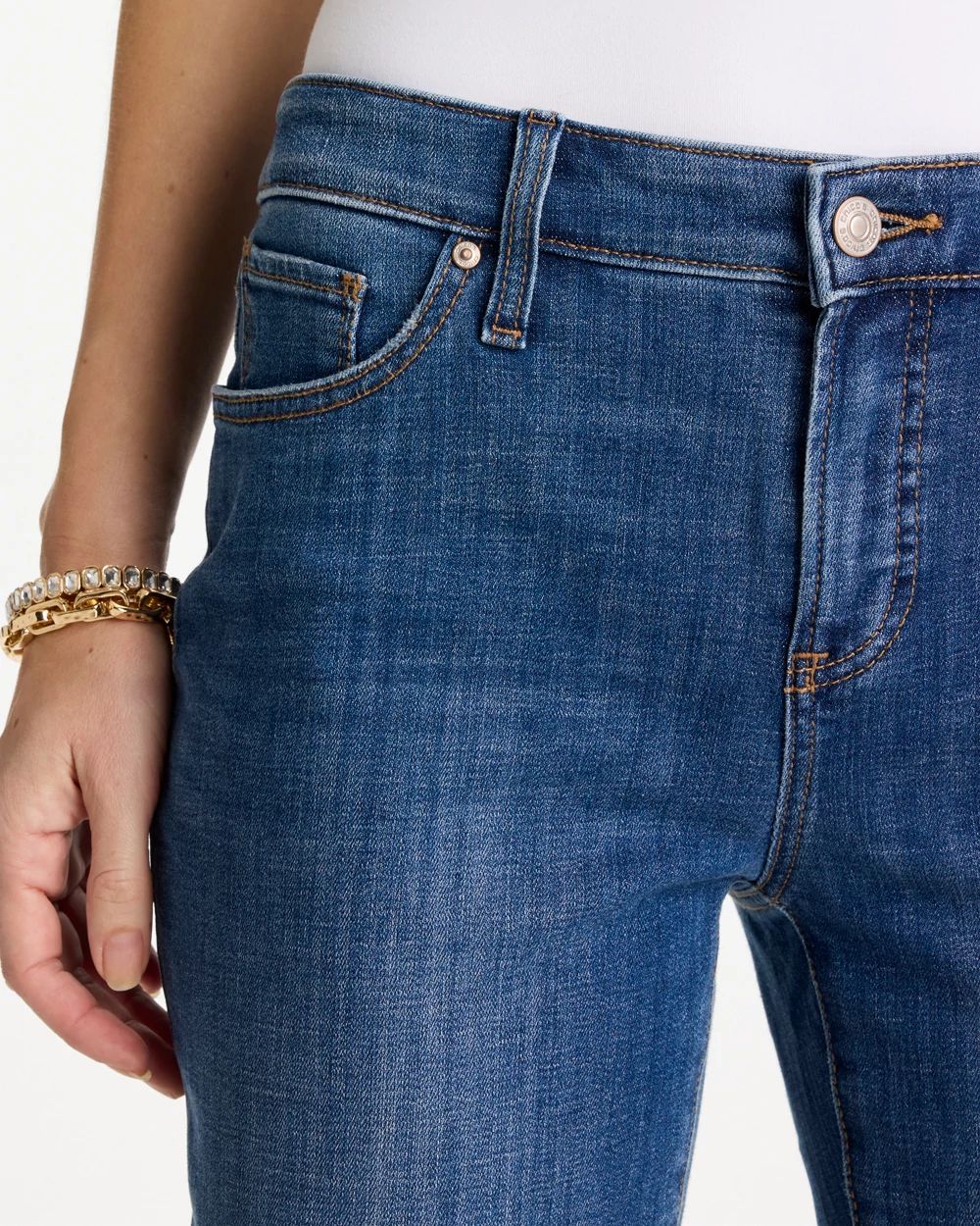 Girlfriend Slim Frayed Ankle Jeans