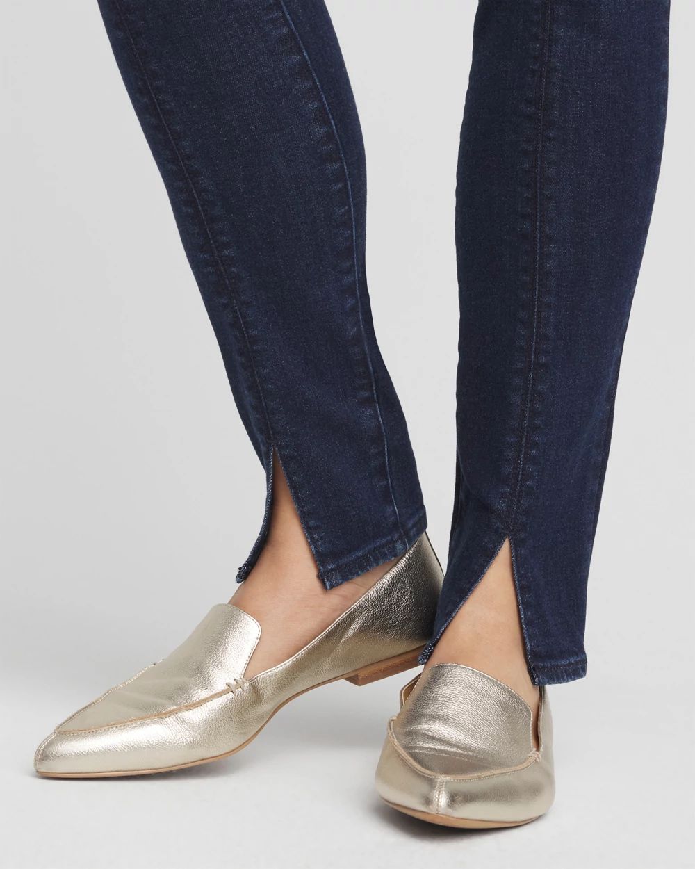 Front Slit Pull-On Ankle Jeggings click to view larger image.