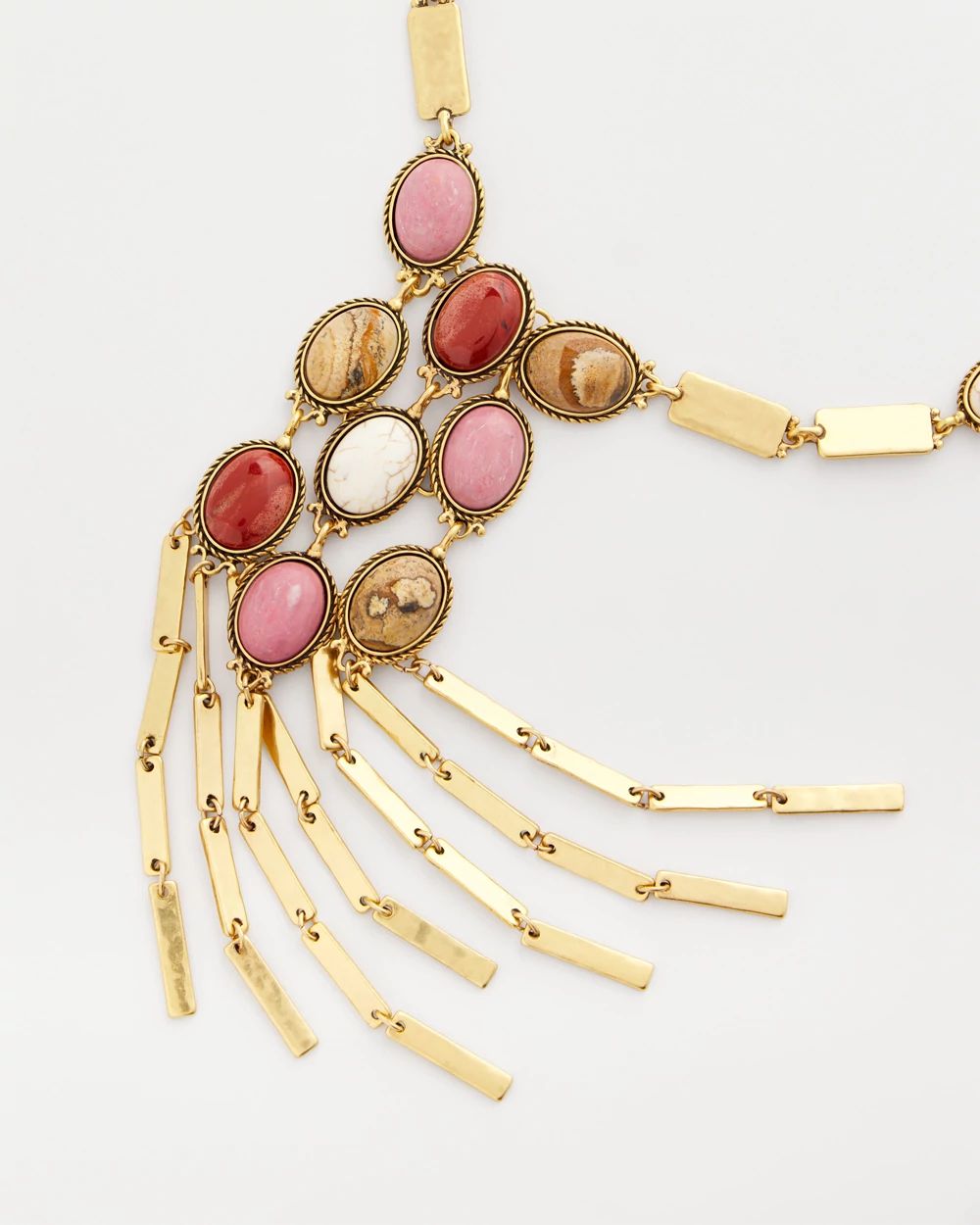 Rhodonite & Jasper Brass Statement Necklace
