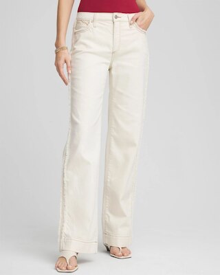 Sea Salt High-Rise Frayed Jeans
