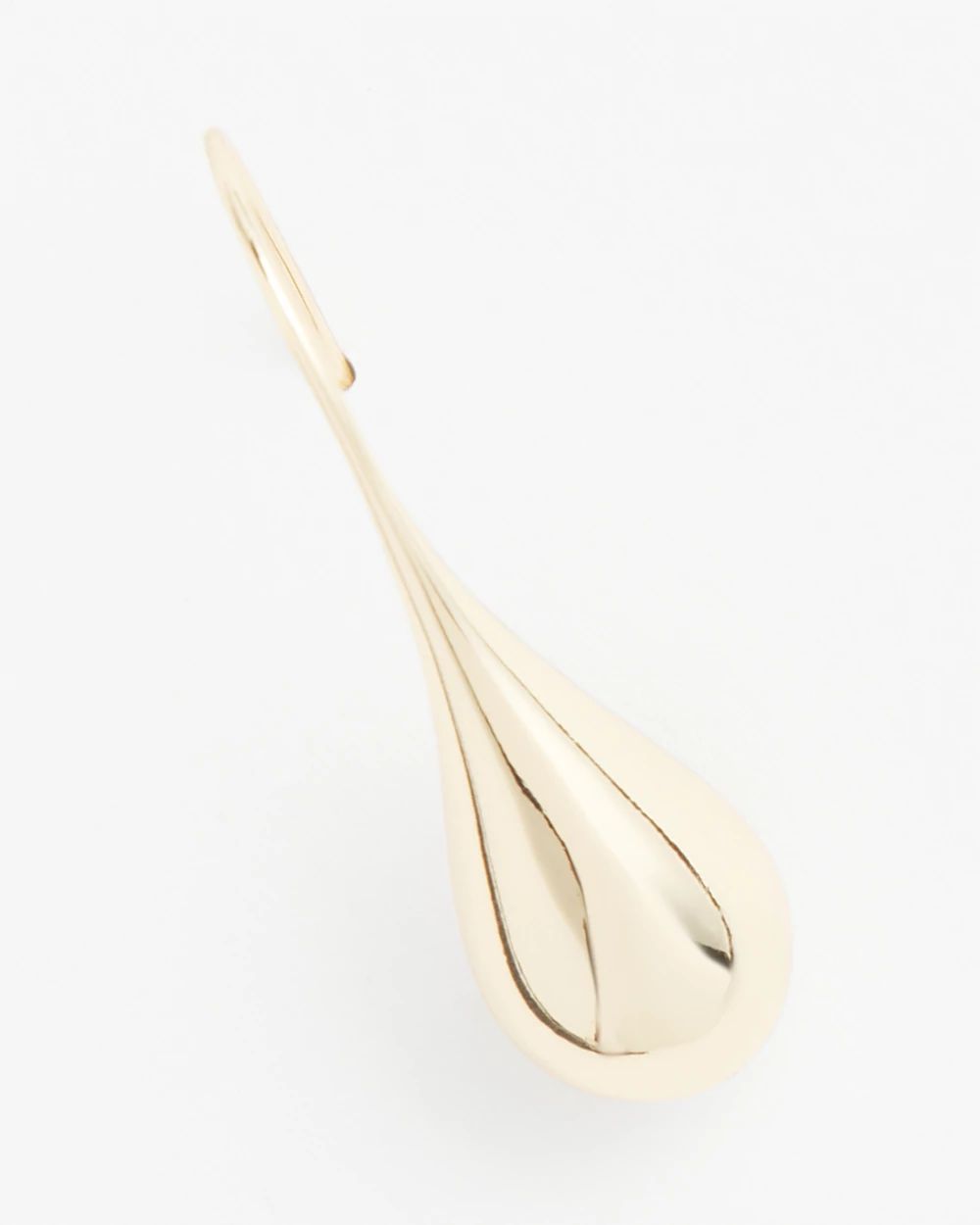 No Droop™ Gold Tone Teardrop Threader Earrings click to view larger image.