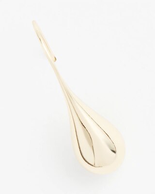 No Droop™ Gold Tone Teardrop Threader Earrings click to view larger image.