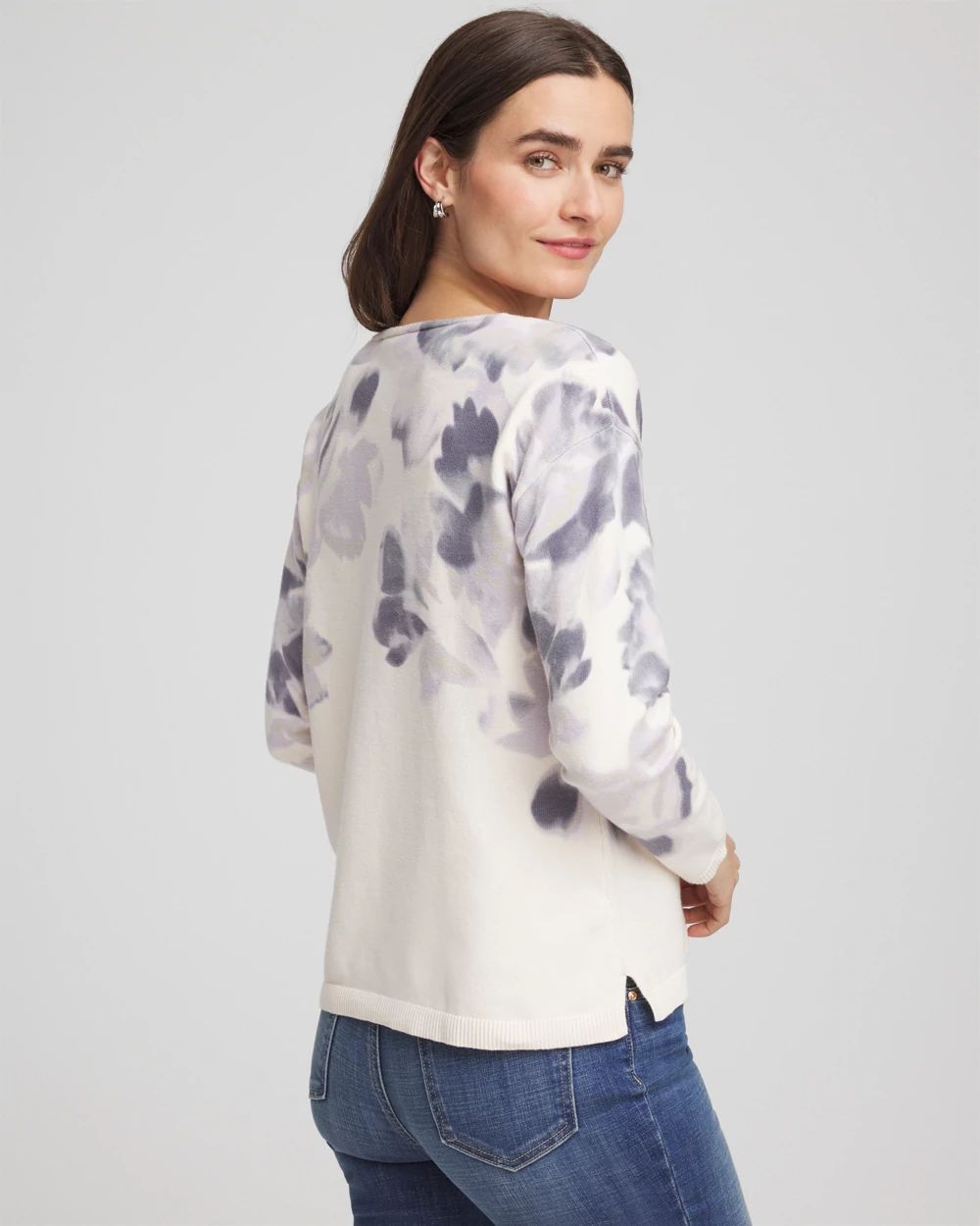 Printed V-Neck Sweater