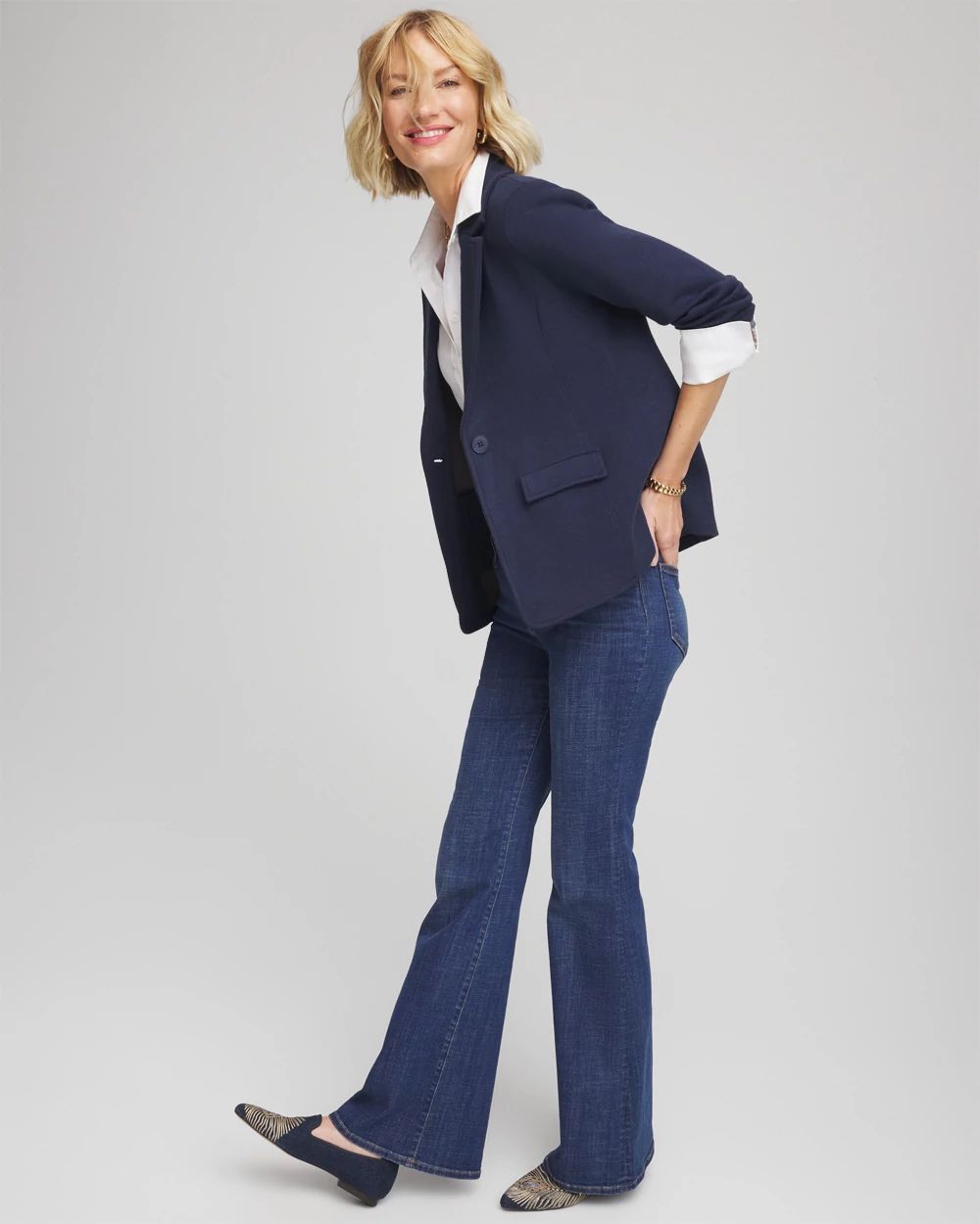 Single-Breasted Sweater Blazer click to view larger image.