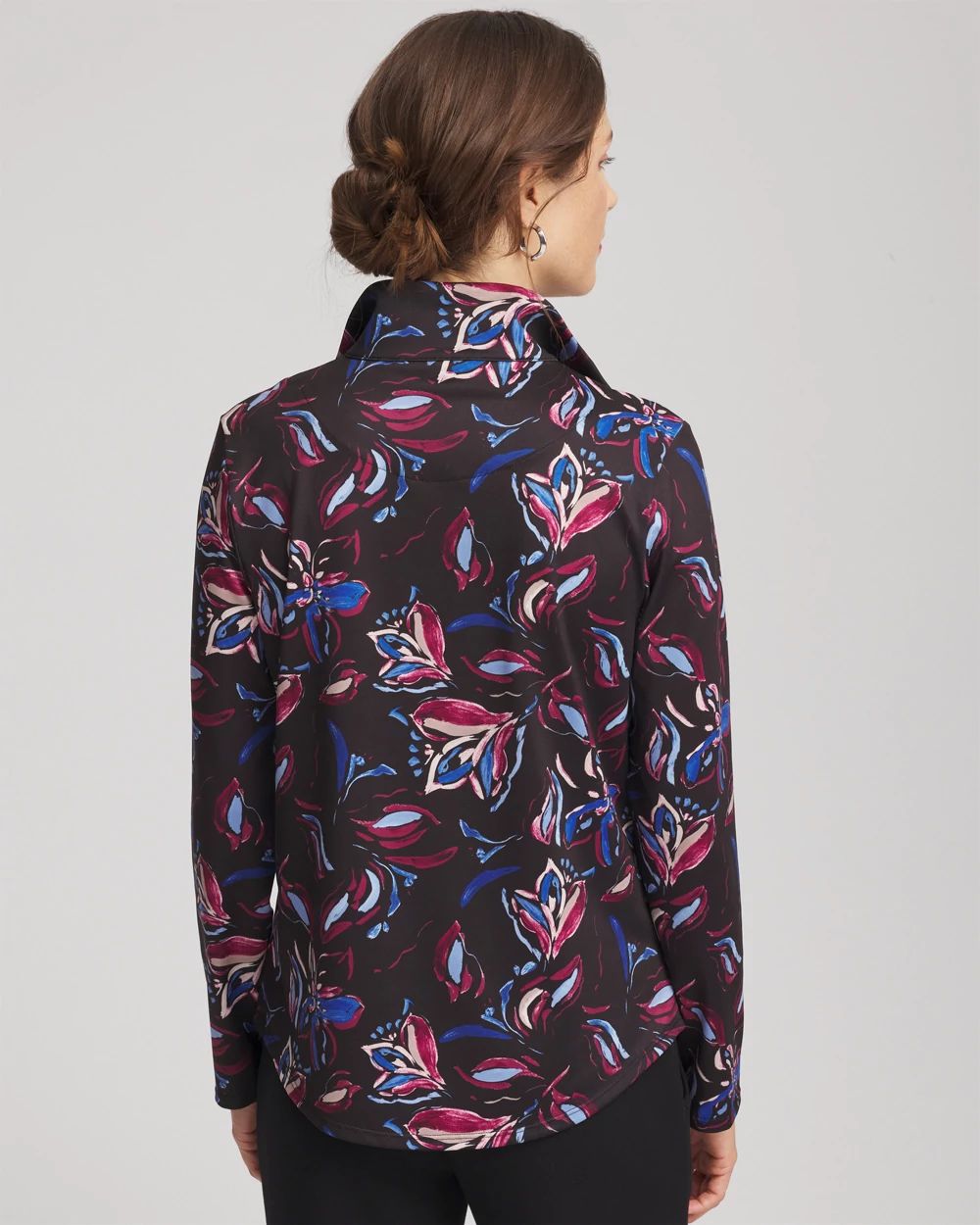 Zenergy® UPF Floral Half-Zip Pullover Top