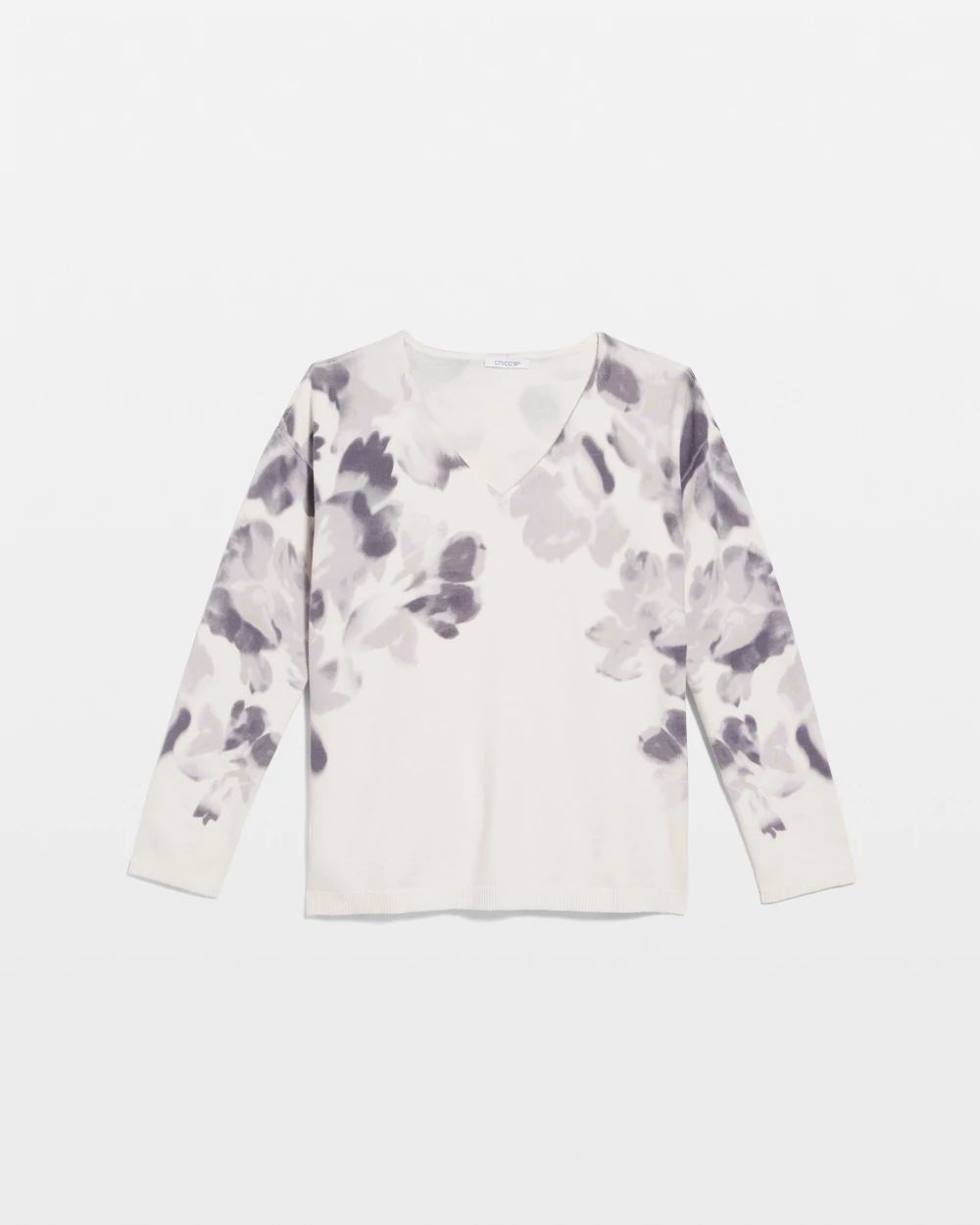 Printed V-Neck Sweater