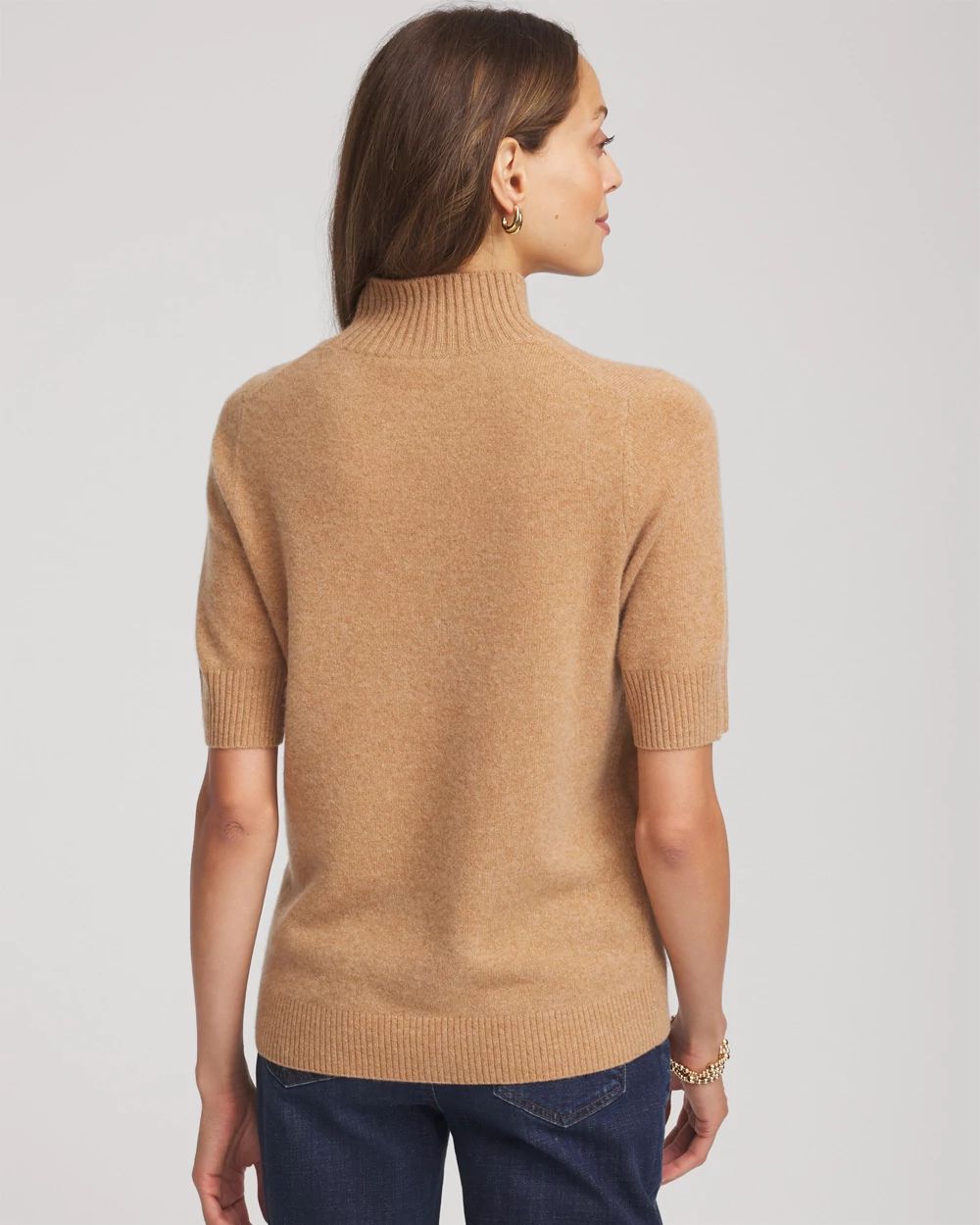 Cashmere Elbow-Sleeve Sweater