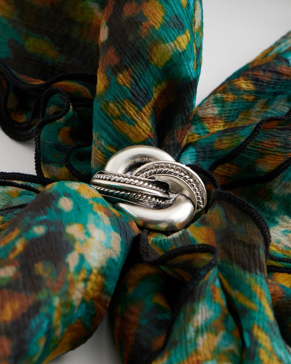 Silvertone Knot Scarf Ring click to view larger image.