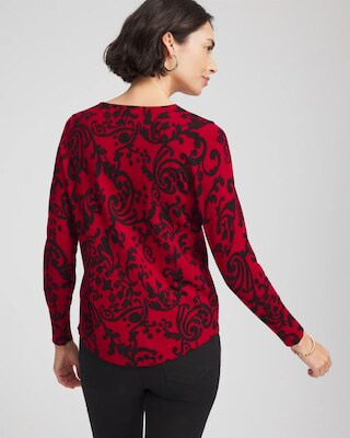 Ella Printed V-Neck Sweater click to view larger image.