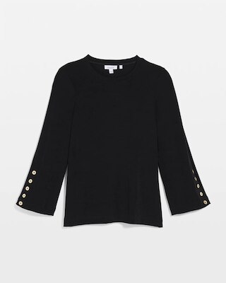 Travelers™ Button Bell Sleeve Top click to view larger image.