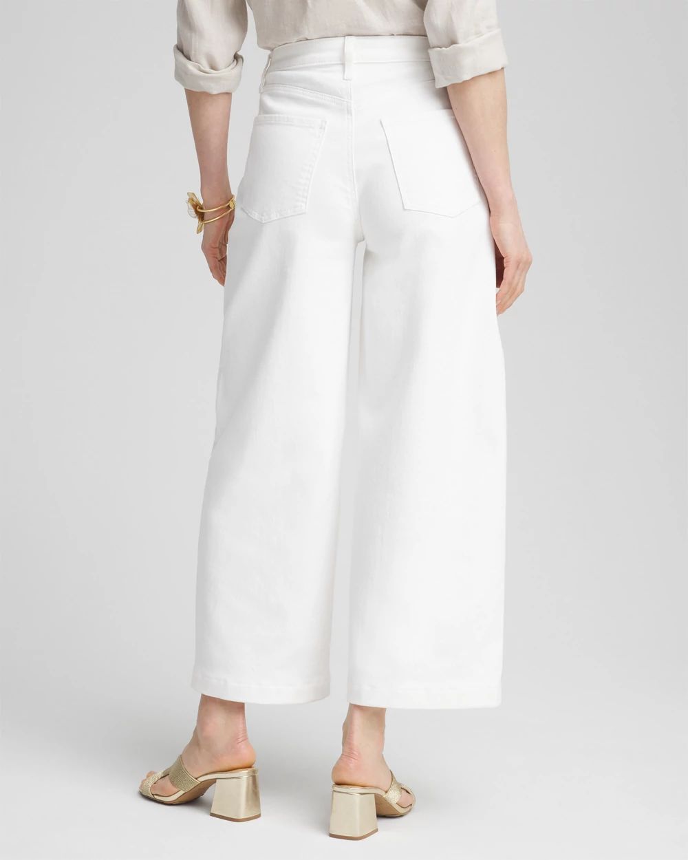 So Slimming® High-Rise Wide Cropped Jeans click to view larger image.