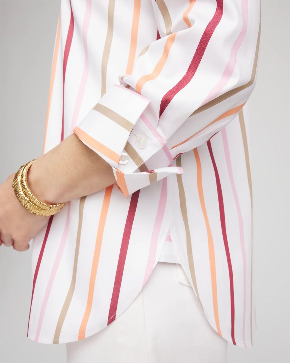No Iron™ Striped Stretch-Sateen Shirt
