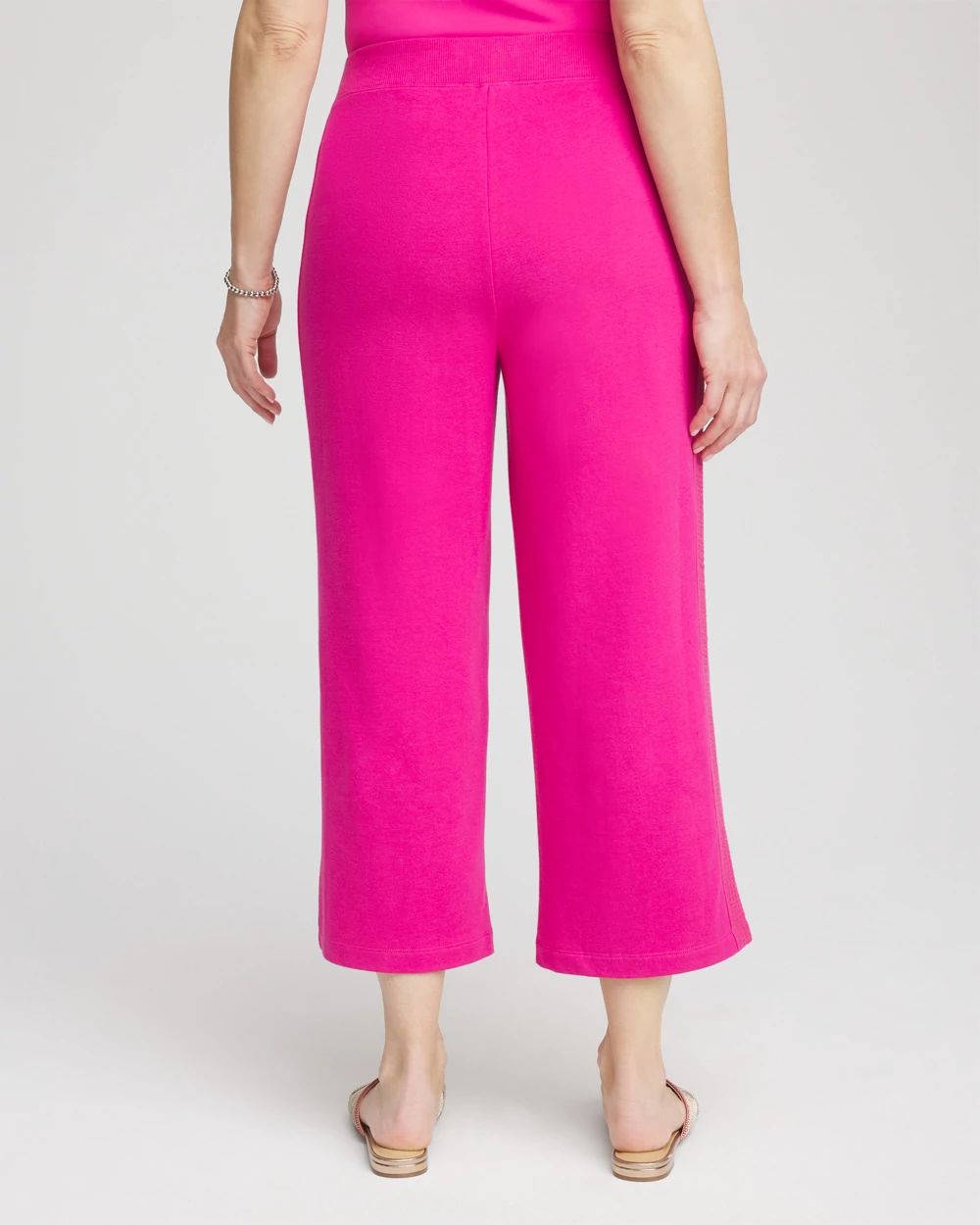Zenergy® French Terry Gauze-Inset Cropped Pants click to view larger image.