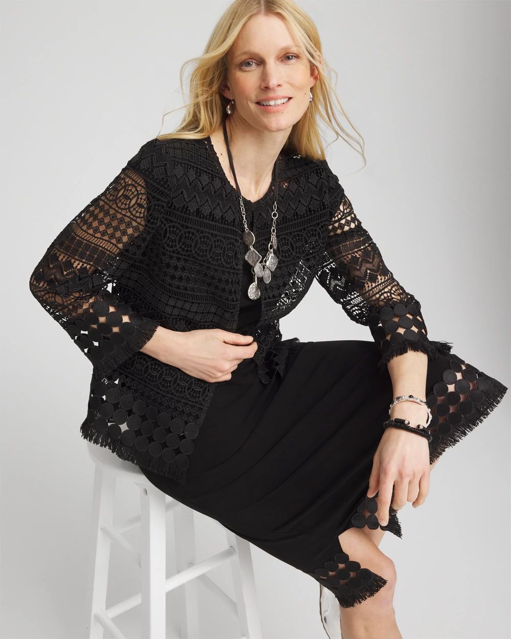 Travelers™ Lace Fringe Jacket click to view larger image.