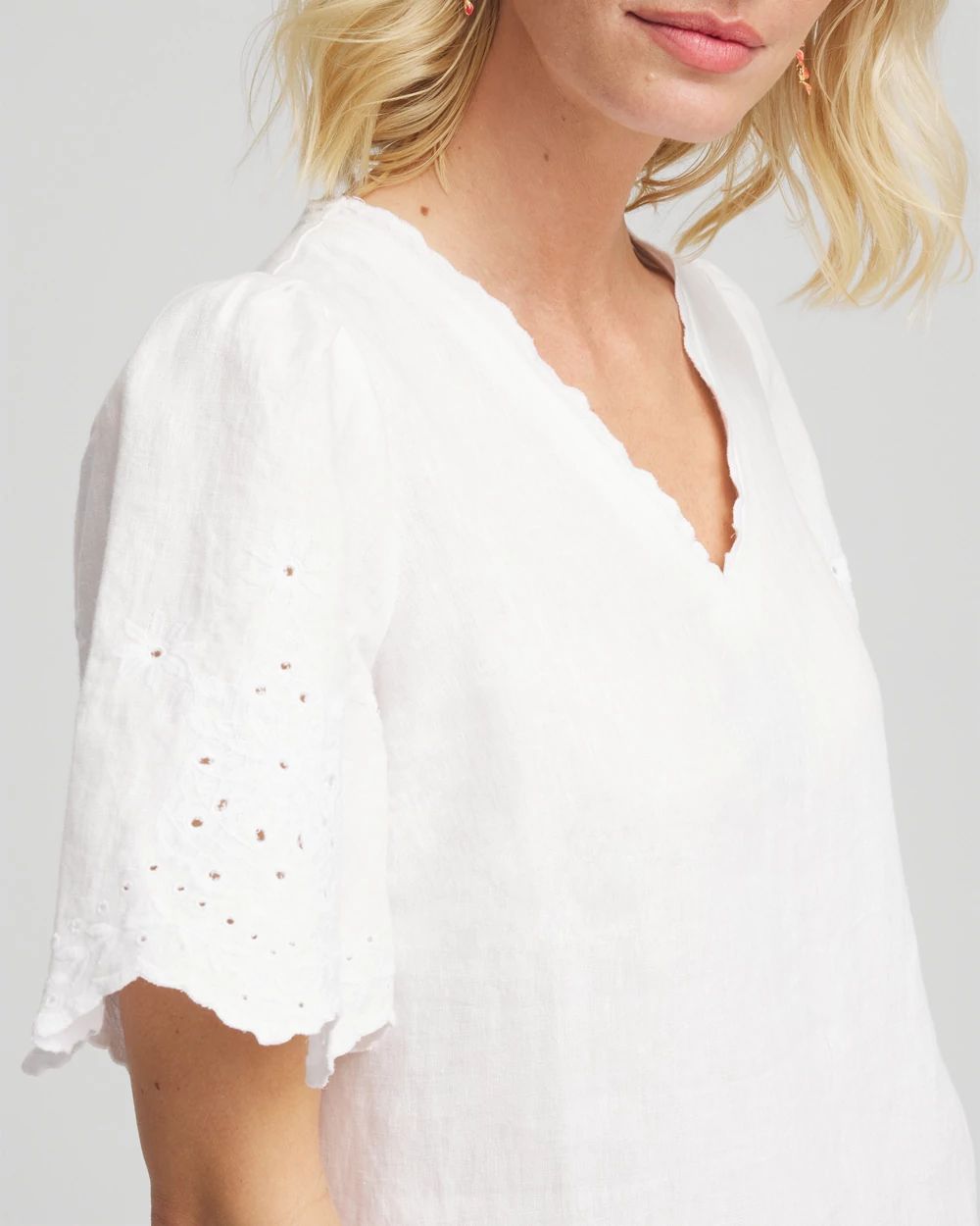 Linen V-Neck Cutout Maxi Dress