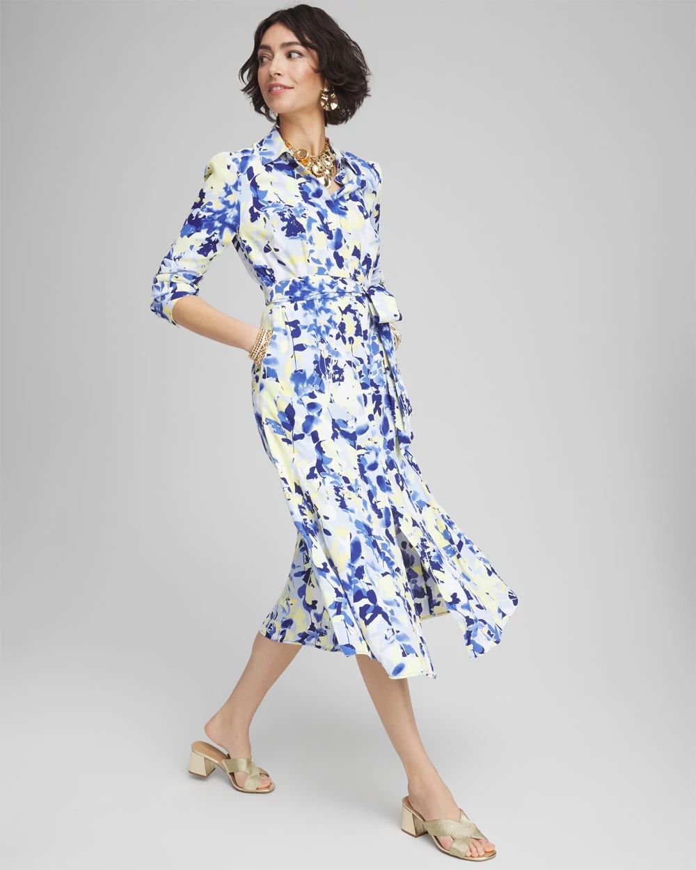 Floral Midi Shirtdress click to view larger image.