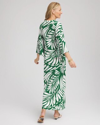 Palm-Front-Motif Beaded Knit Maxi Dress click to view larger image.