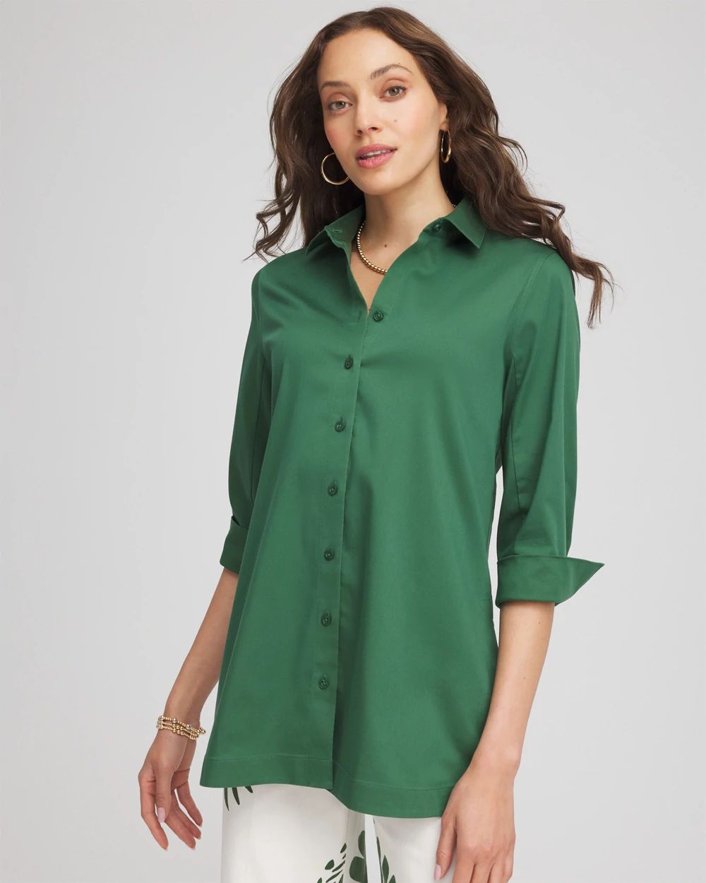No Iron™ Classic Button Down Tunic