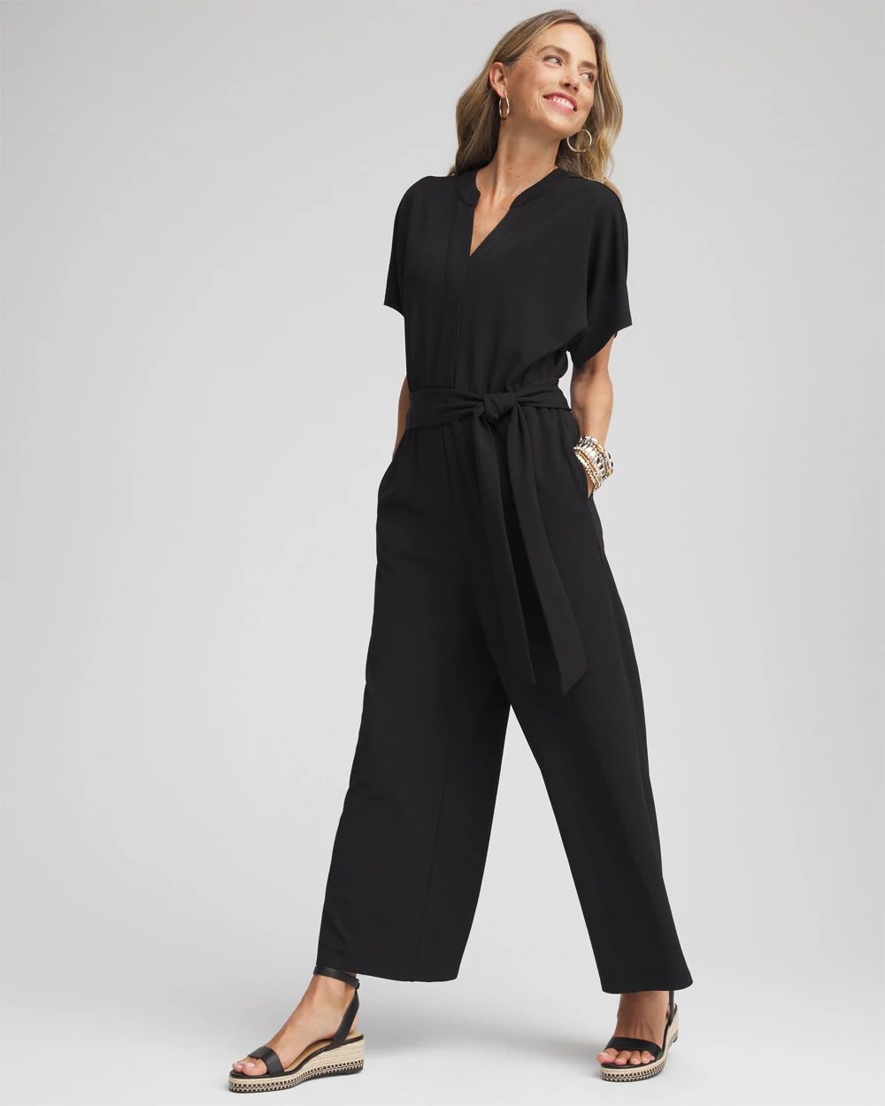 Belted Dolman-Sleeve Jumpsuit click to view larger image.