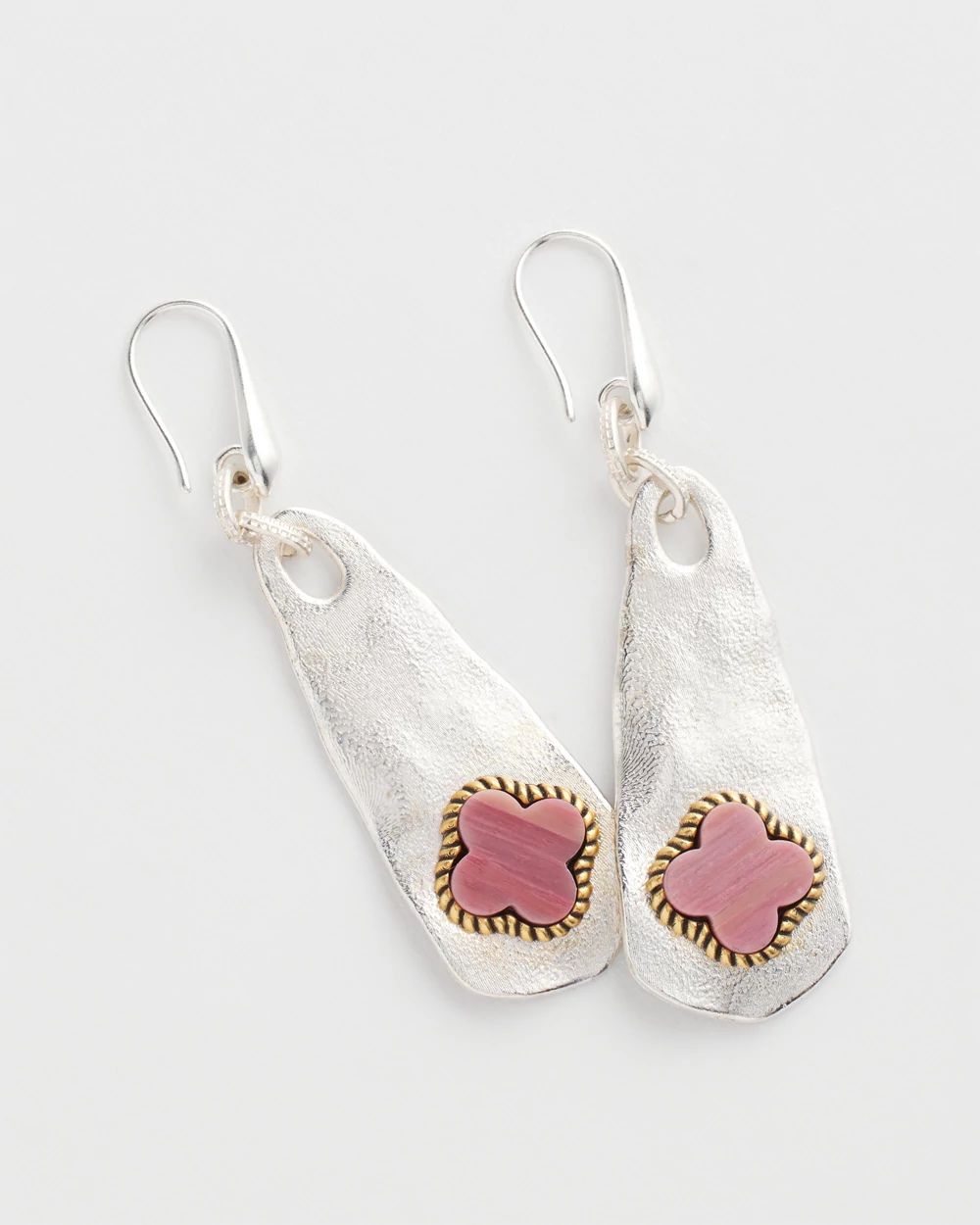 No Droop® Rhodonite Linear Drop Earrings