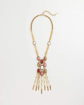 Rhodonite & Jasper Brass Statement Necklace