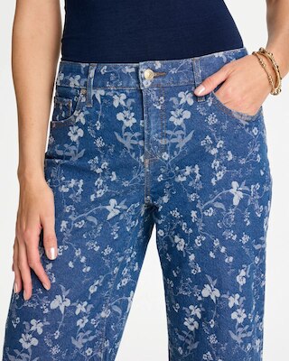 Girlfriend Wide Floral Crop Jean click to view larger image.