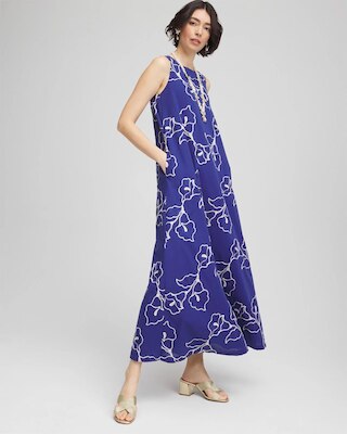 Embroidered Sleeveless Maxi Dress click to view larger image.