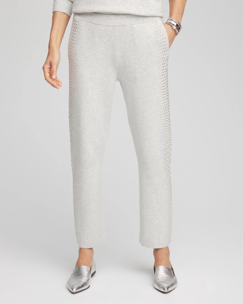 Zenergy® Luxe Cashmere Blend Rhinestone Ankle Pants