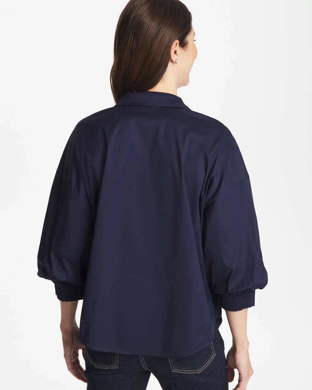 Poplin Billow Sleeve Blouse click to view larger image.