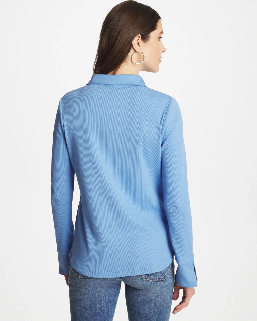 Knit Woven Mix Rib Henley click to view larger image.