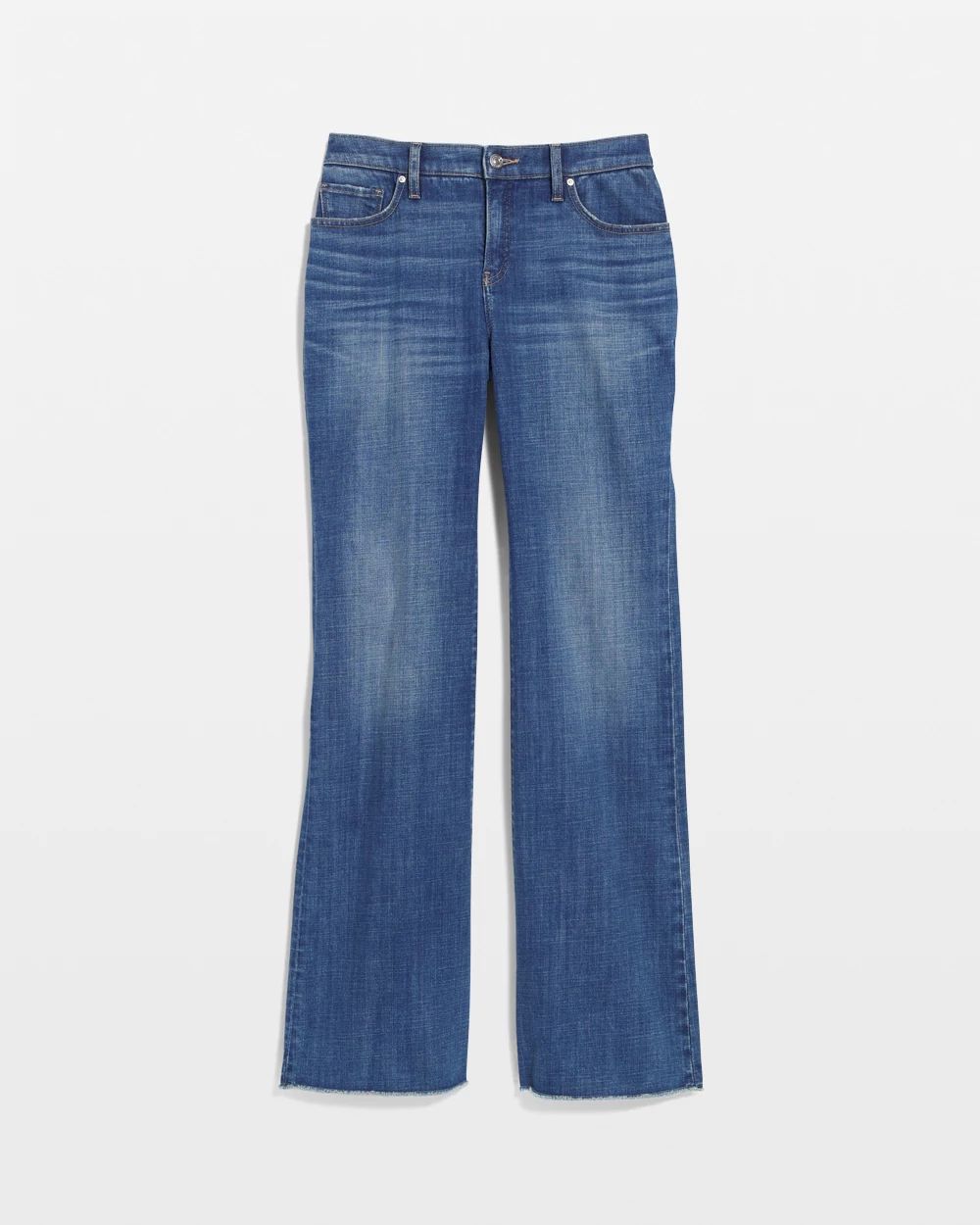 Girlfriend Frayed Flared Jeans click to view larger image.