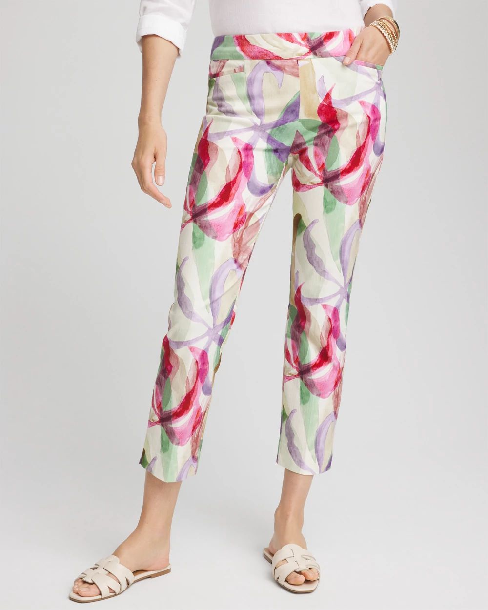 Brigitte™ Slub Slim Cropped Pants