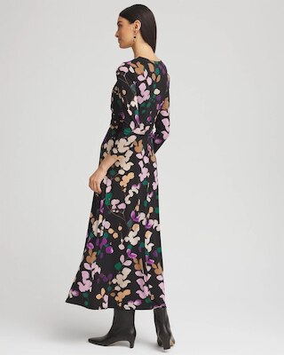 V-neck 3/4 Sleeve Floral Maxi Dress click to view larger image.