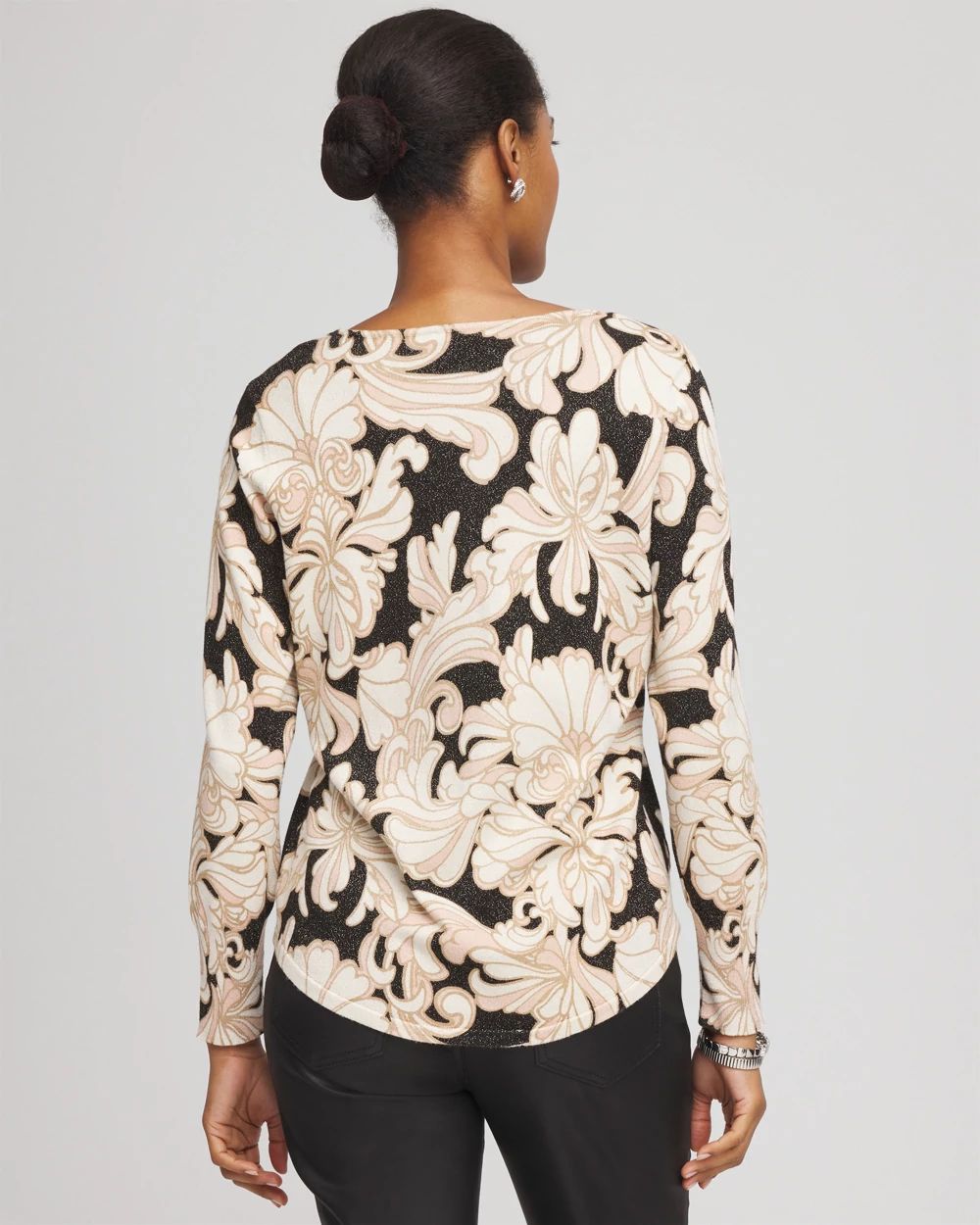 Ella Metallic V-Neck Sweater