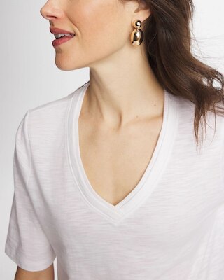 Cotton Slub V-Neck Tee click to view larger image.