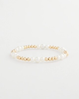 Goldtone Bead Stretch Bracelet