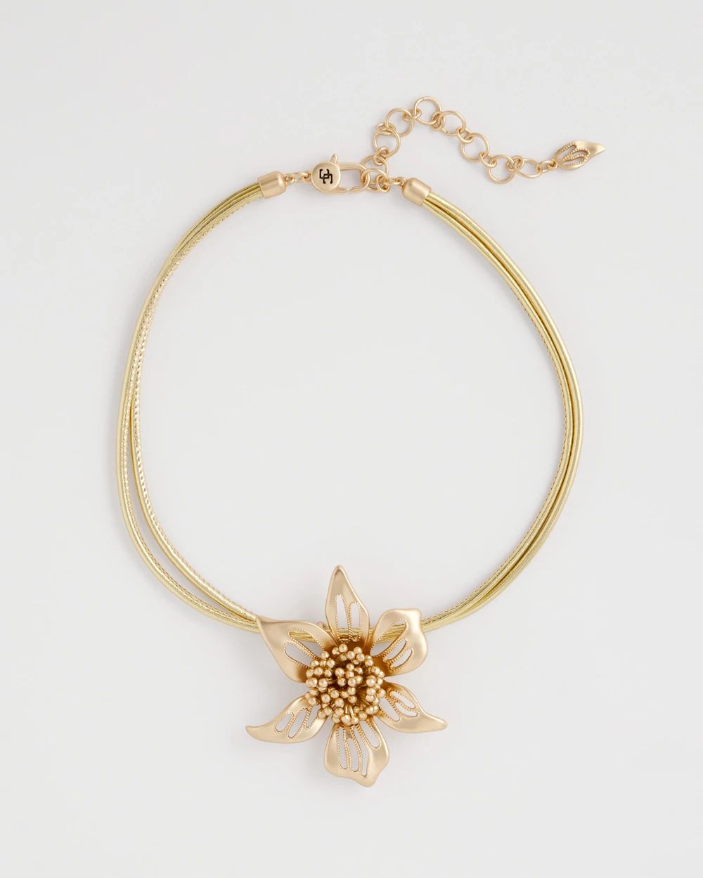 Gold Flower Pendant Necklace
