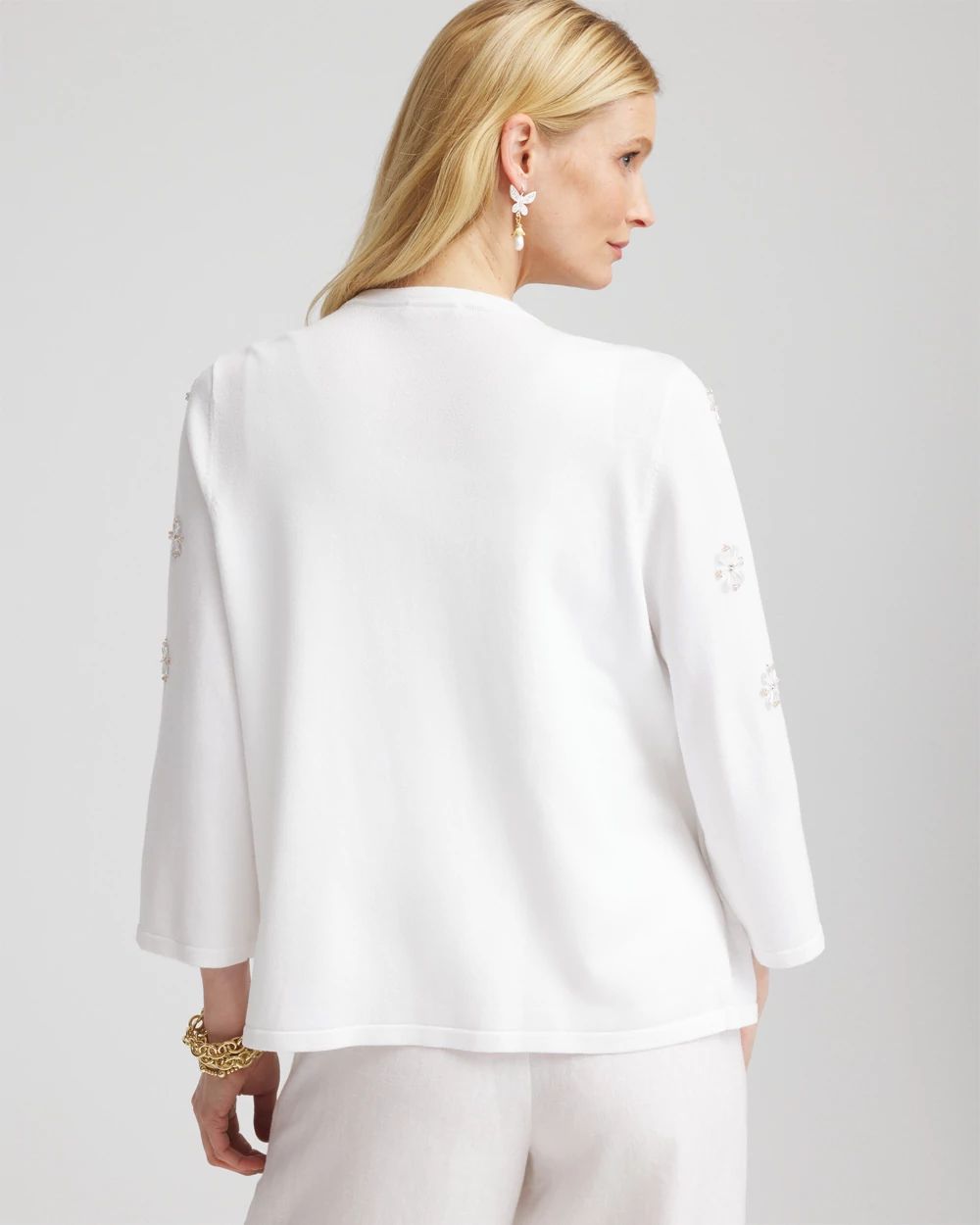 Floral Clear Sequined Cardigan