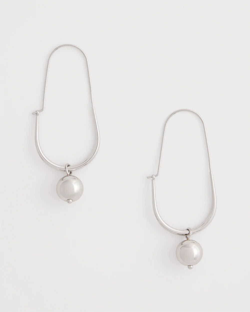 Silver Bead Threader Earrings