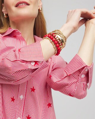 No Iron™ Stars & Stripes  Sateen Shirt click to view larger image.
