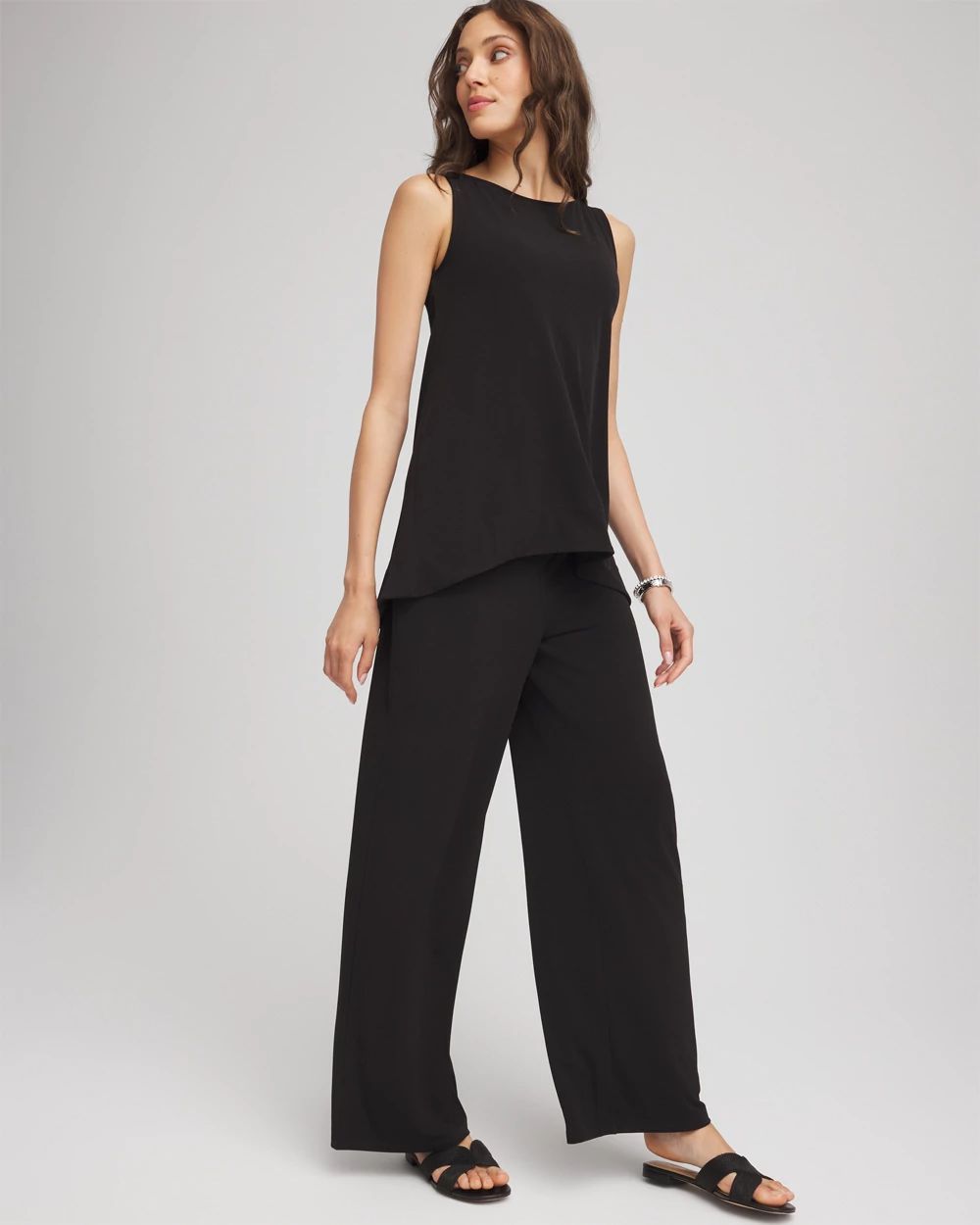 Petite Travelers™ Knit Wide-Leg Pants