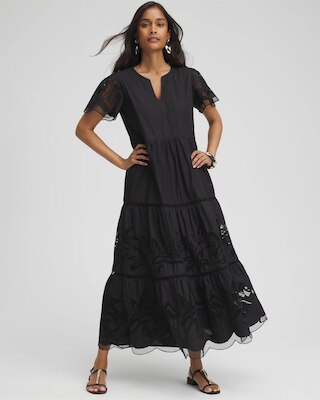 Eyelet Lace Inset Maxi Dress