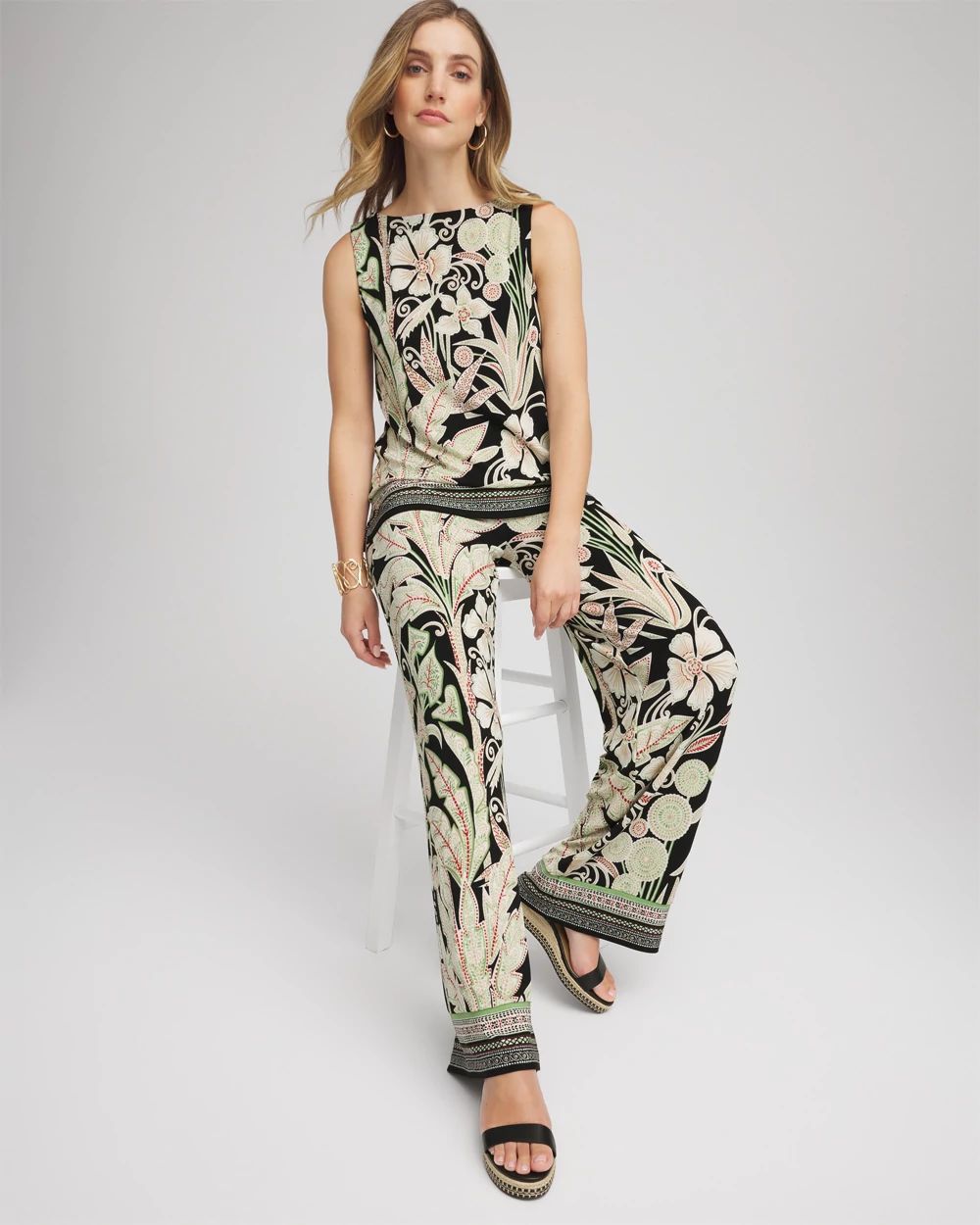 Travelers™ Island-Motif Palazzo Pants click to view larger image.
