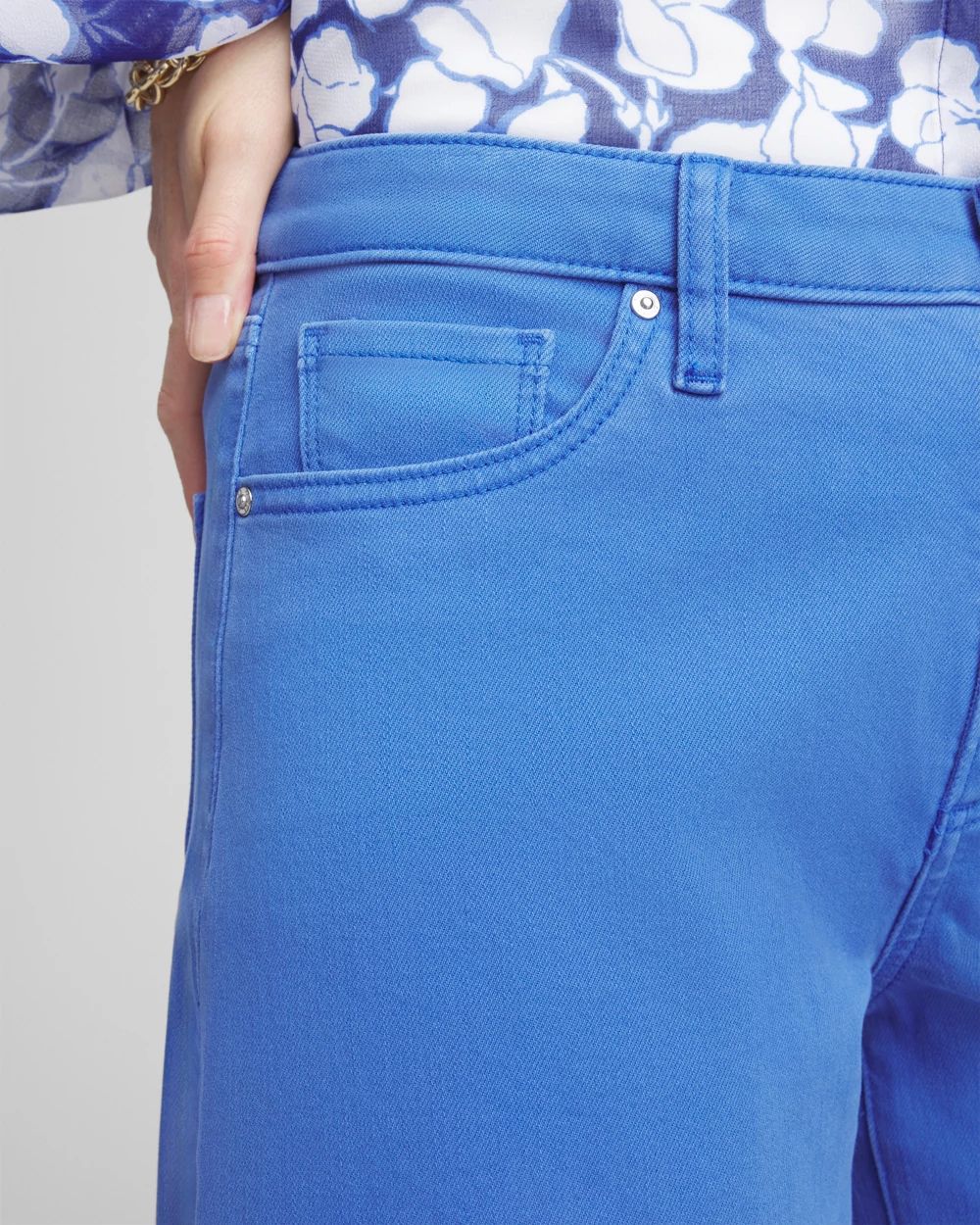 So Slimming® High-Rise Wide Cropped Jeans click to view larger image.