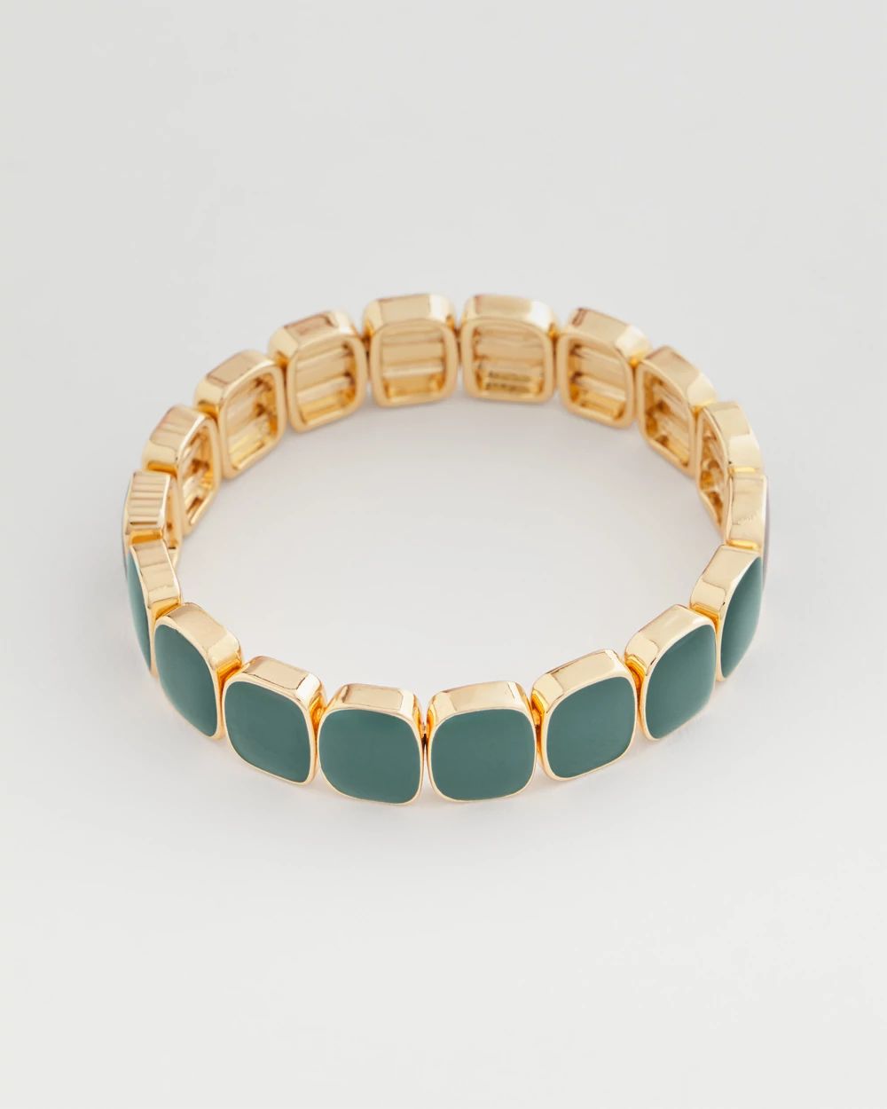 Resin Goldtone Square Stretch Bracelet