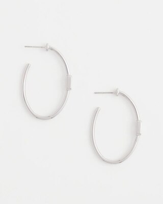 Silver Oval Hoop Earrings click to view larger image.