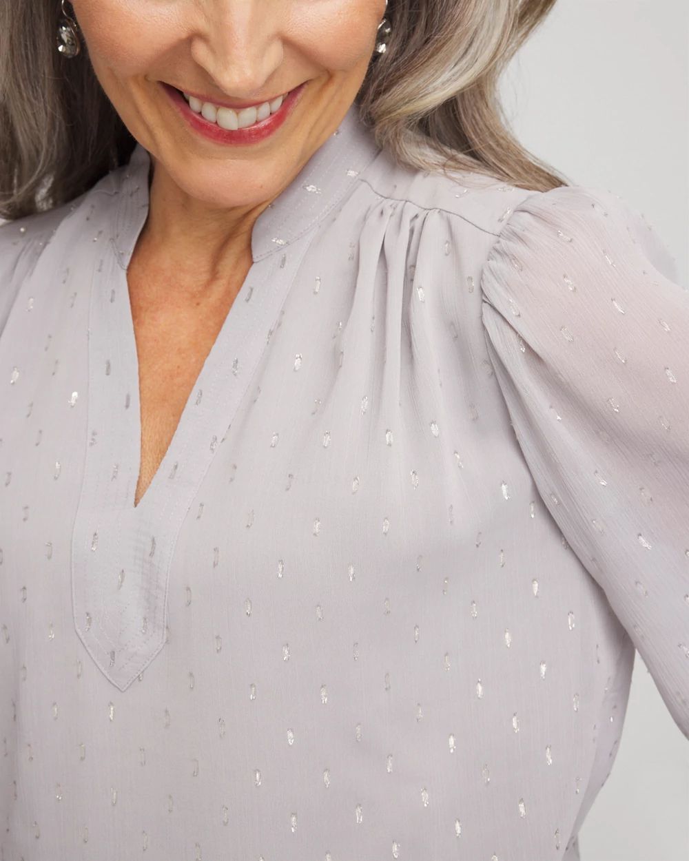 Georgette Clip Dot Blouse click to view larger image.