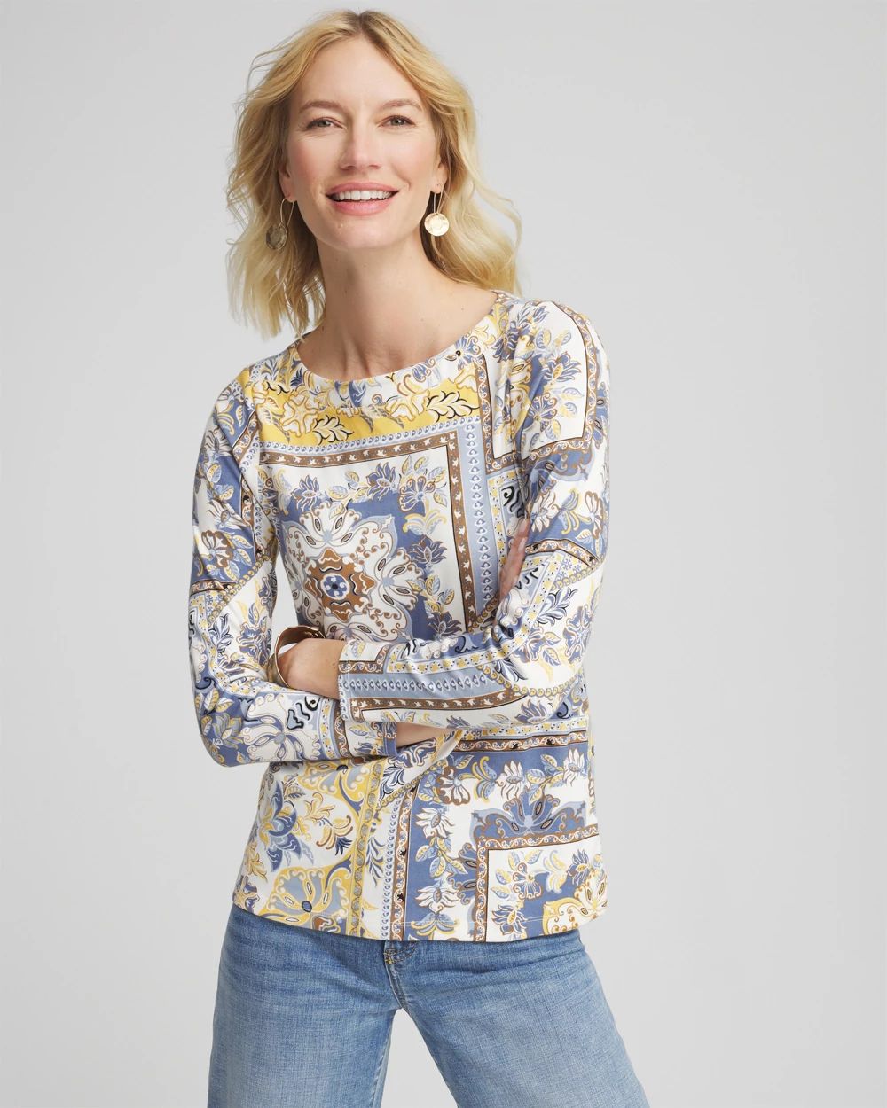 Stretch Cotton Boatneck Tunic